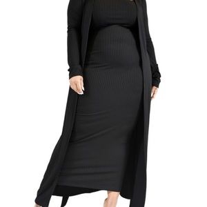 Maxi dress with cardigan